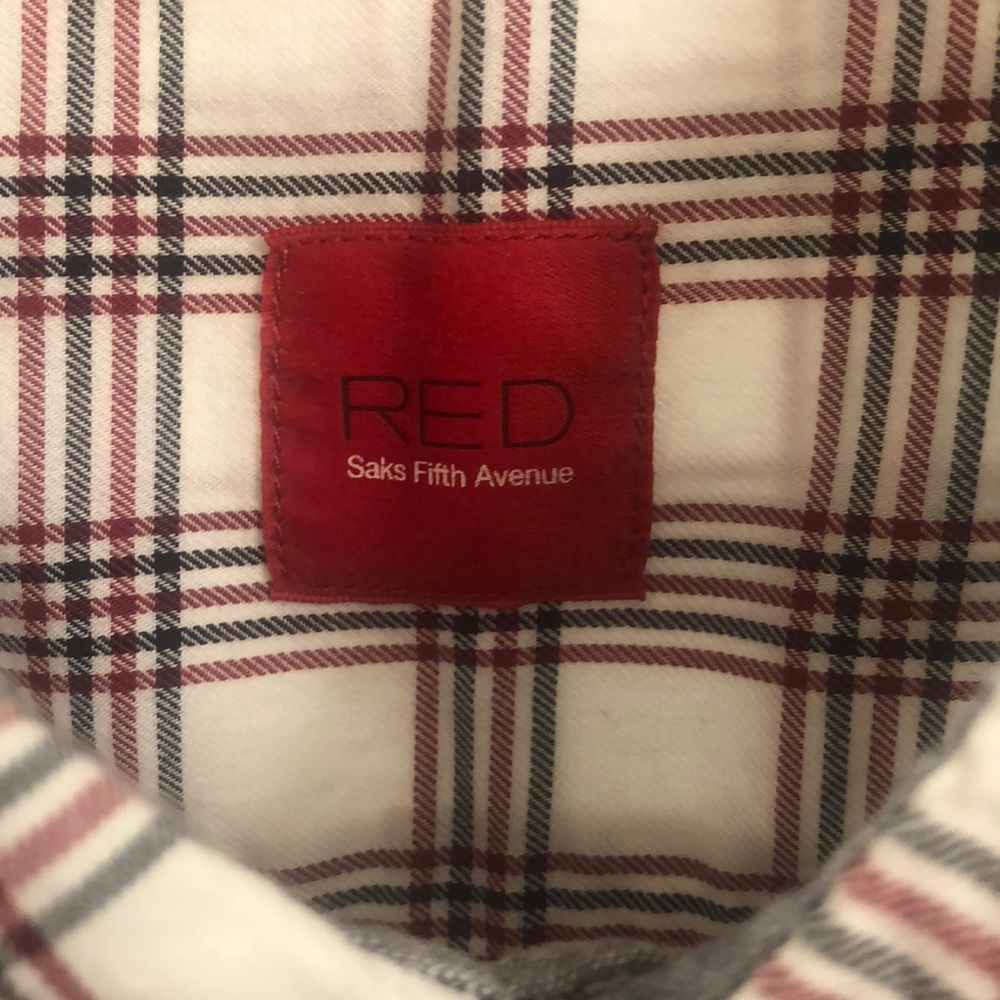 Sak’s Fifth Avenue Red Plaid Shirt